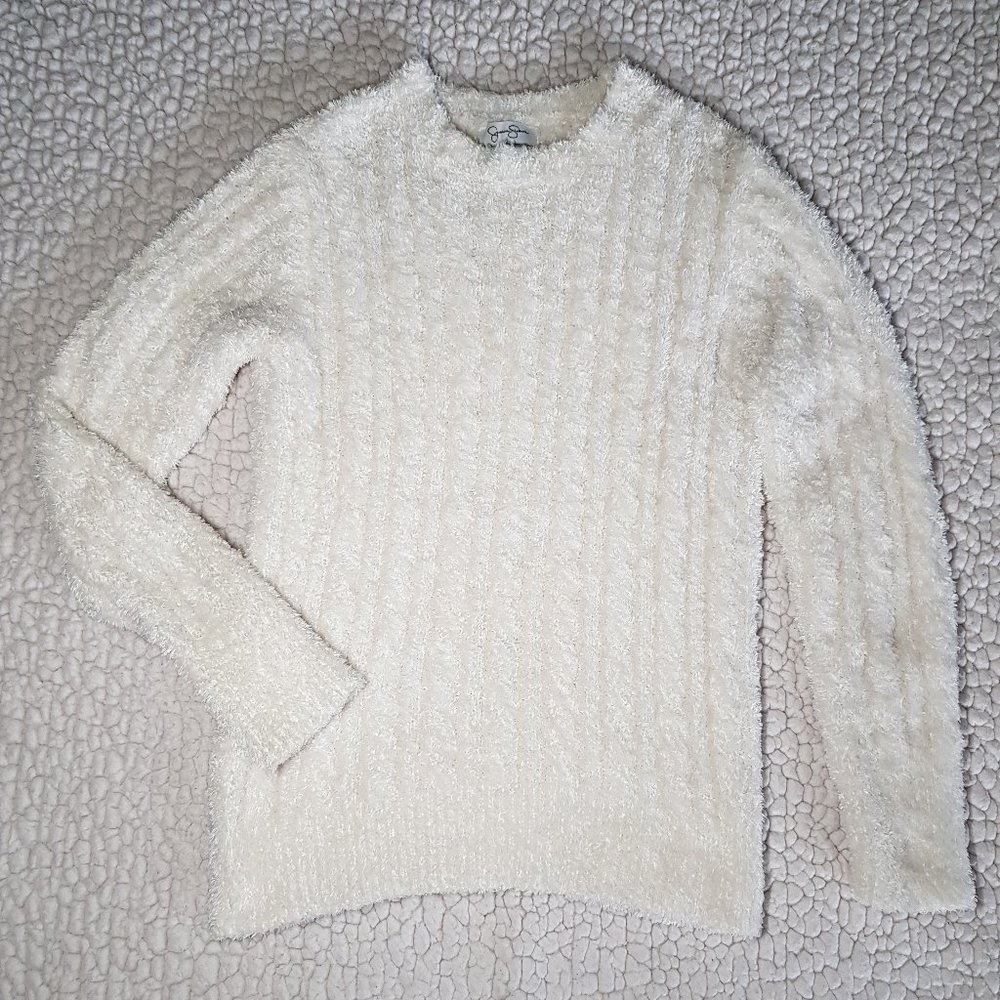 Jessica Simpson Fuzzy White Sweater Size S